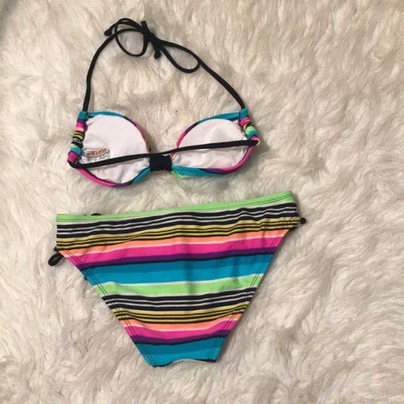 BUNDLE 2 ITEMS FOR $10 Hobie Multi Color Bandeau Bikini Size Small - Picture 2 of 5